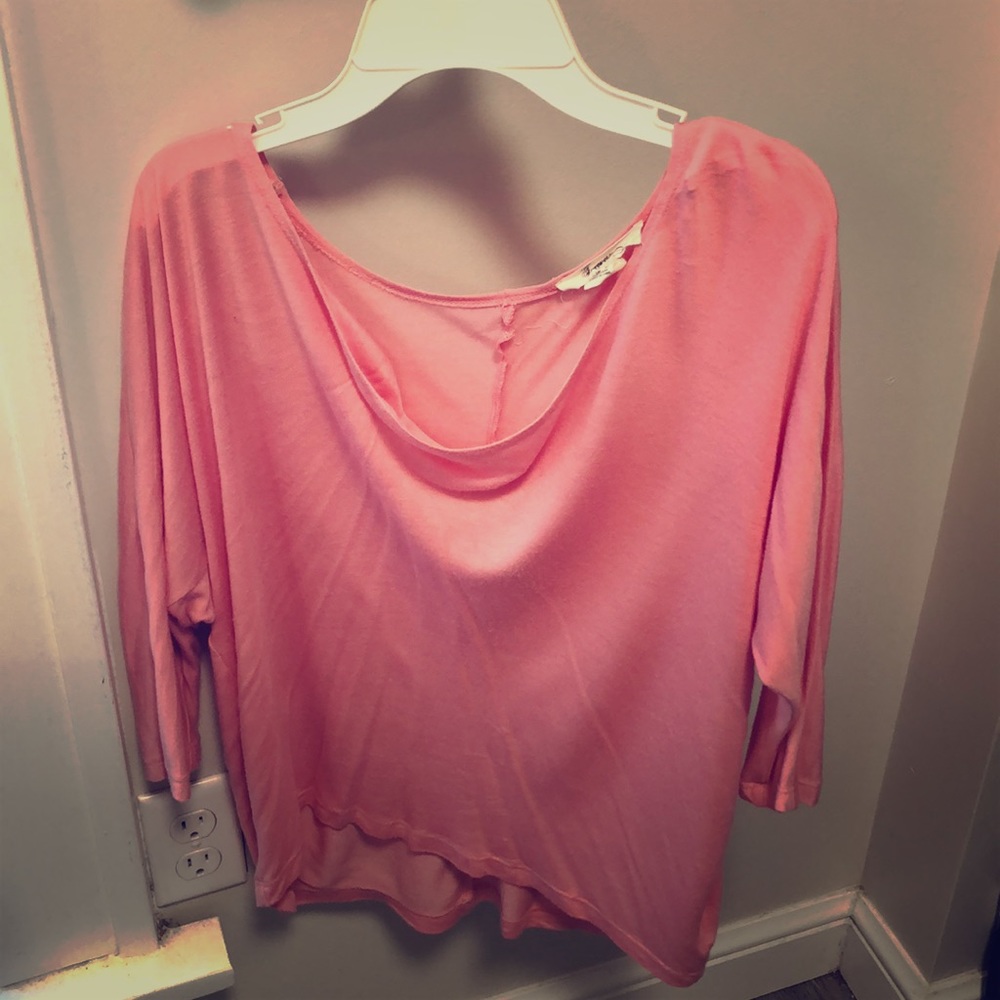 Off the shoulder fall shirt.